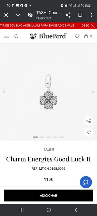 Vendo Pulseira Energies da Tashi com 2 charms