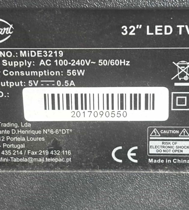 TV LED 32” eSmart/QSmart MIDE3219 em muito bom estado