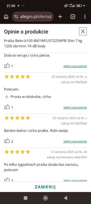 Pralka Toshiba 7KGSzara