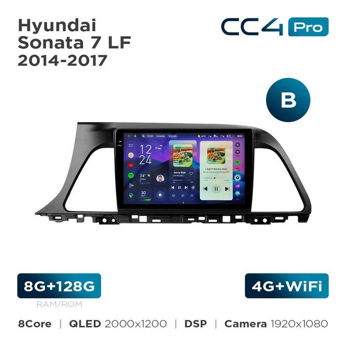 Штатна магнітола Teyes CC4 Pro 2k 8+128 Gb Hyundai Sonata LF 2014-2017