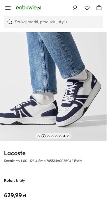 Skórzane sneakersy Lacoste 42,5