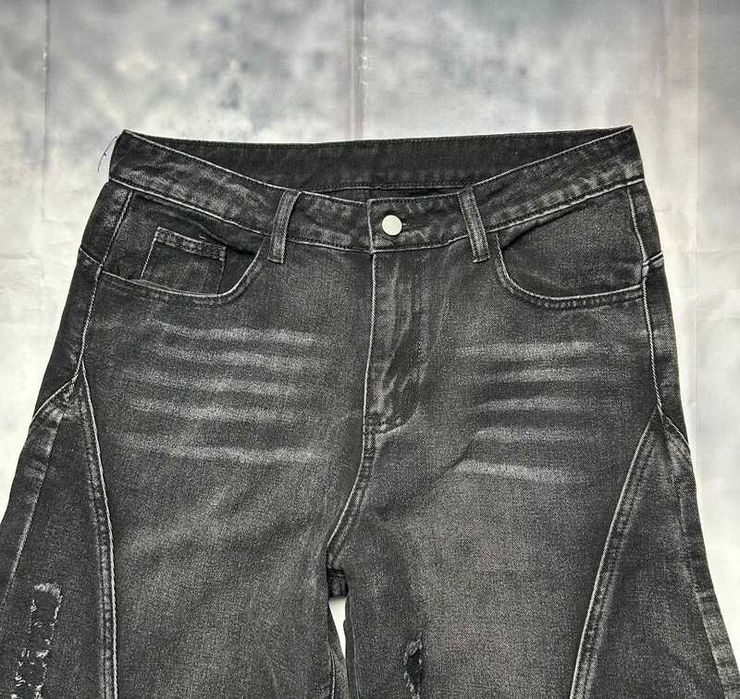 Czarne jeansy baggy wide leg – szerokie spodnie opium core punk rock