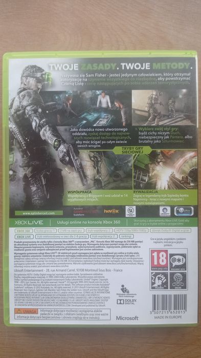 Xbox 360 Tom Clancy's Splinter Cell Blacklist