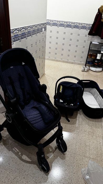 Trio Chicco Completo – Carrinho + Ovo + Alcofa + berço