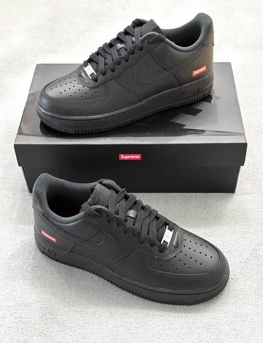 Nike _Air_ Force_ 1 Low_ Supreme Black R.45