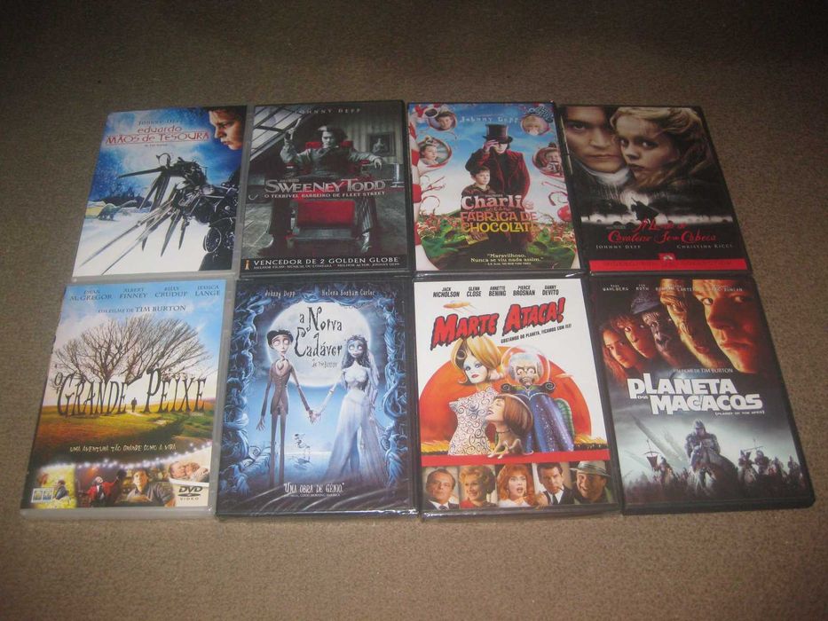 Colecção de Filmes em DVD do "Tim Burton" Completa/Novos!