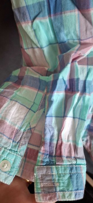 Camisa xadrez verde água