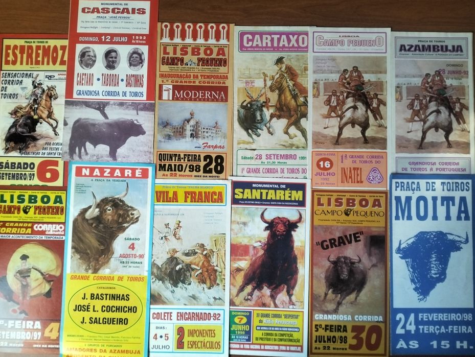 Lote de 12 antigos panfletos Tauromaquia anos 90