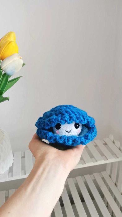 Perła w muszli na szydełku handmade, dekoracja, rękodzieło