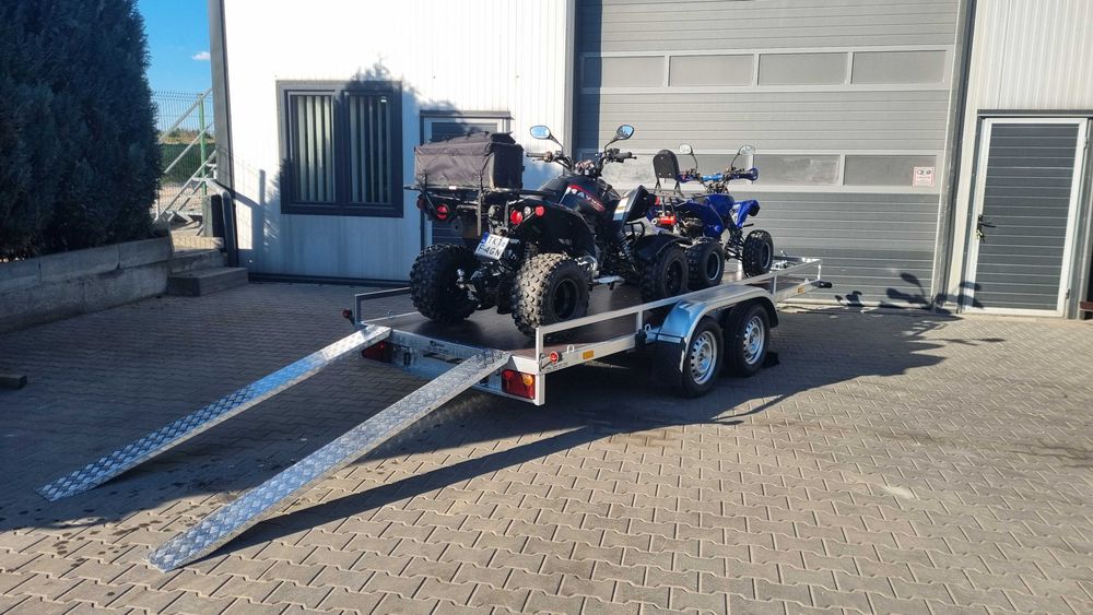 Przyczepka samochodowa na 2 Quady 400x156 750 kg Producent - TRANSPORT