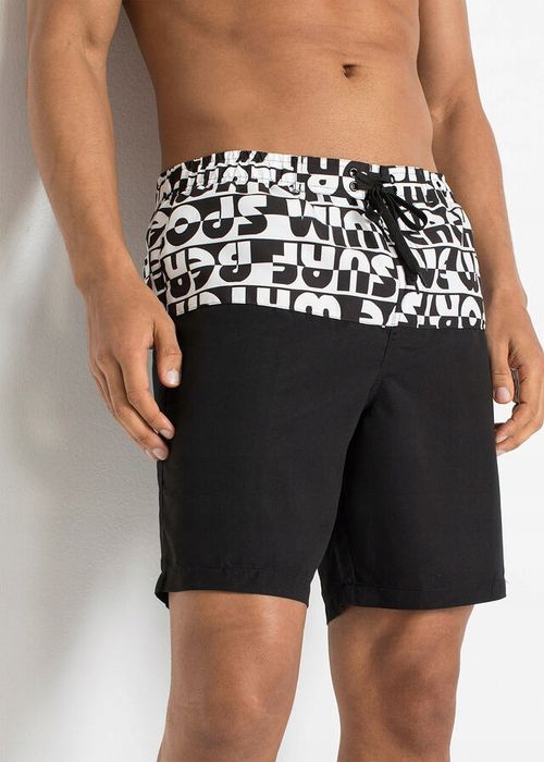 B.P.C męskie szorty kąpielowe czarne ze wzorami 60/62.