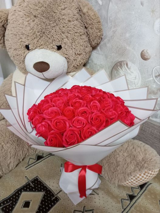 Букет з мильних квітів. Букет з троянд, роз. . Квіти які не в'януть.