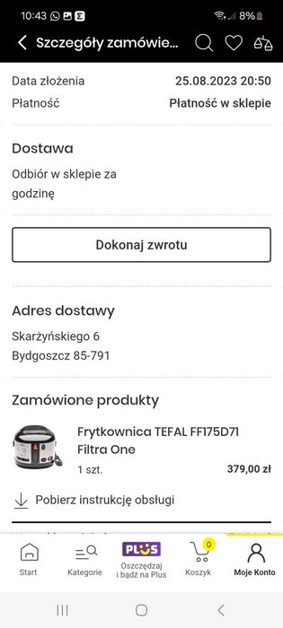 Frytkownica TEFAL Filtra One FF175D71 2.1l regulacja temperatury