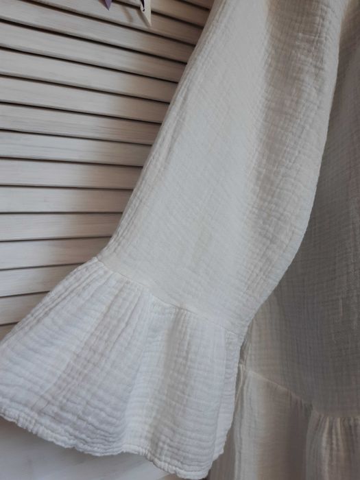 Платье мини, туника из муслина, оверсайз италия