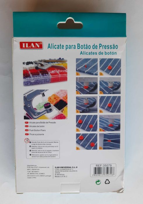 Alicate de pressão + Botões de pressão