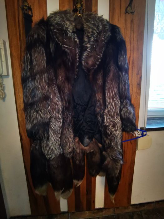 Naturalne futro srebrny lis długie z ogonami