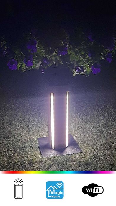 Stylowa lampa LED WiFi z pełnego drewna