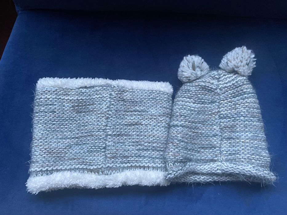 ZARA czapka i komin komplet dla dziewczynki obwód głowy ok 40 cm