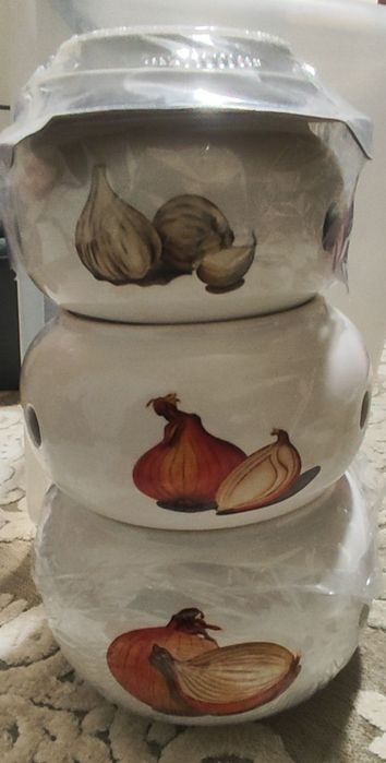 Conjunto de Potes cebolas/alhos