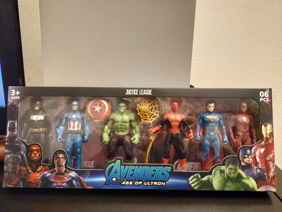 Lote Figuras Colecionáveis Heróis Marvel e DC (6 peças)