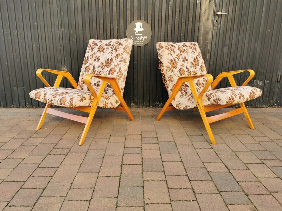 Fotel Czechosłowacja TATRA Nabytok, proj. F. Jirák, Vintage Prl Design