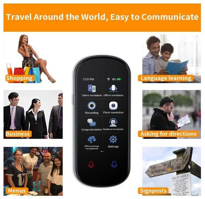 Tłumacz natychmiastowy, głosowy, dwukierunkowy 137 języków VORMOR Z2