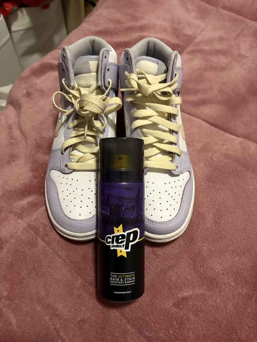 Ténis Nike Dunk High "Oxygen Purple" e Spray Crep Protect