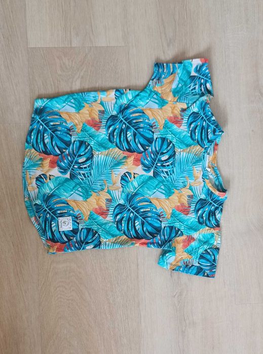 T-shirt Monstera Blue 128/134 Hey Popinjay