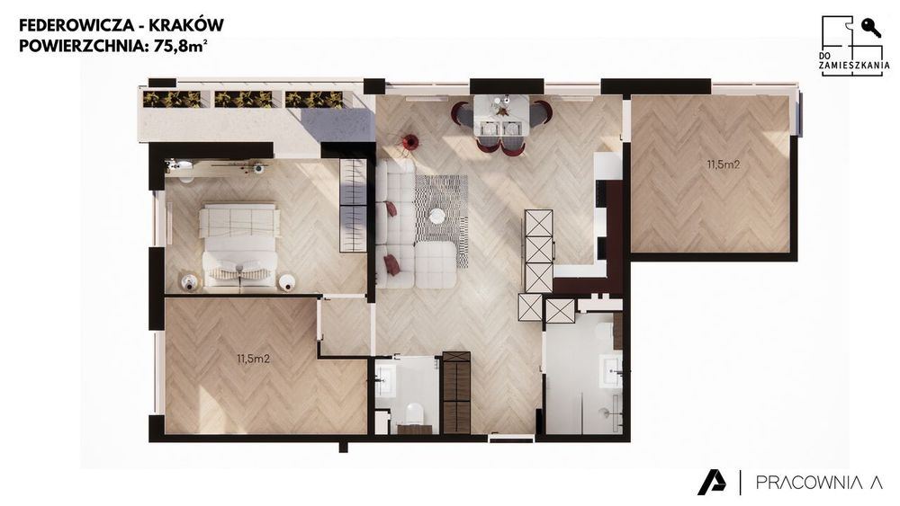 Nowy, umeblowany apartament 4 pokoje, 74m2 - Ruczaj