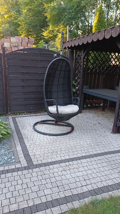 Zestaw mebli ogrodowych z technorattanu + fotel wiszący