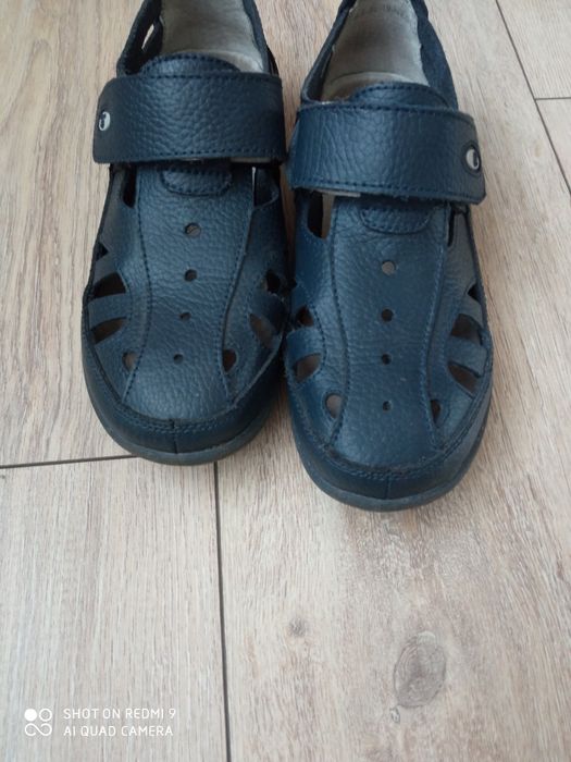 Buty skórzane  granatowe