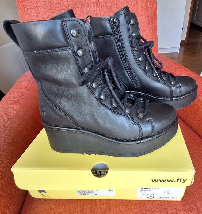 Botas pretas Fly London, 38, modelo HAND247FLY