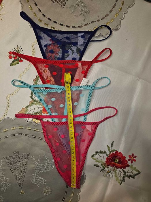 Majtki damskie stringi koronkowe S
