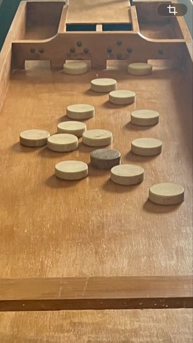 Shuffleboard currling drewniana stara gra