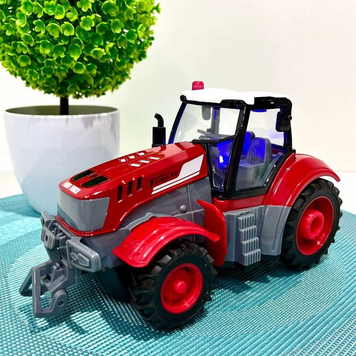 Трактор на радіокеруванні масштаб 1:24 підсвічування Червоний (HJ8011)