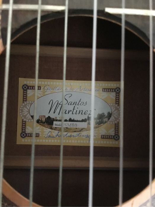 Gitara Santos Martinez sm80 4/4 futeral ksiazki podnozek