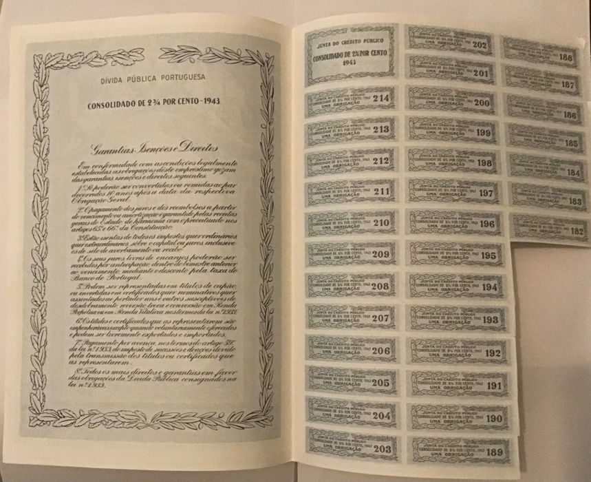 Título de uma obrigação de 1942