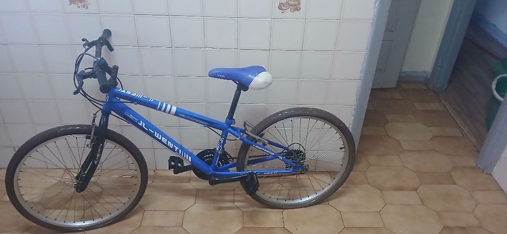 Bicicleta azul clara