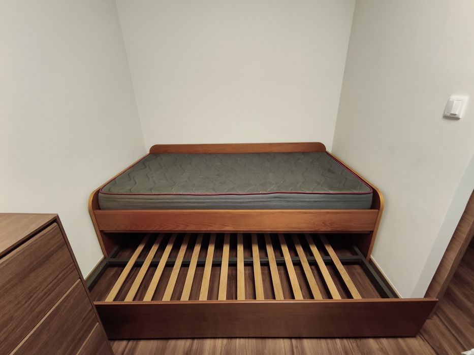 Cama de Solteiro em MADEIRA MACIÇA + Colchão (3x1)