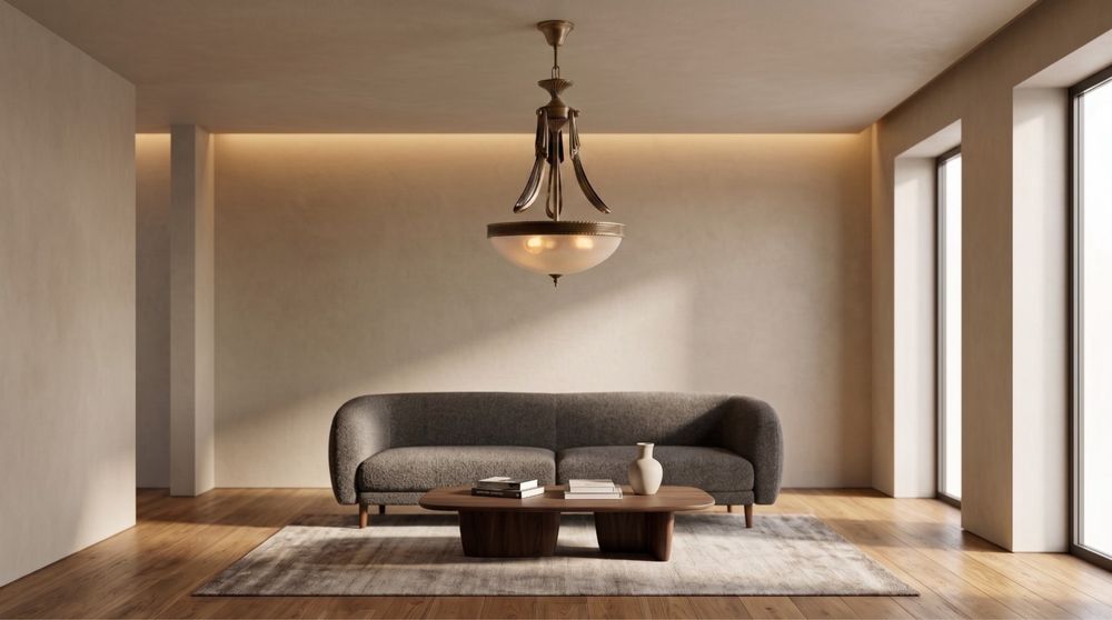 Lustre Clássico de Teto com Globo em Vidro Fosco