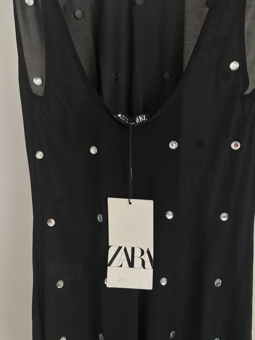 Комбінезон в сітку зі стразами Zara