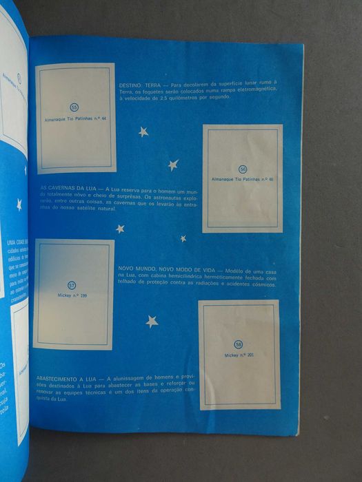 Caderneta de cromos vazia A Conquista do Espaço
