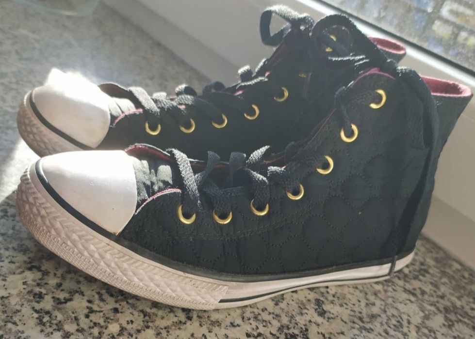 Converse czarne pikowane rozm.35 trampki