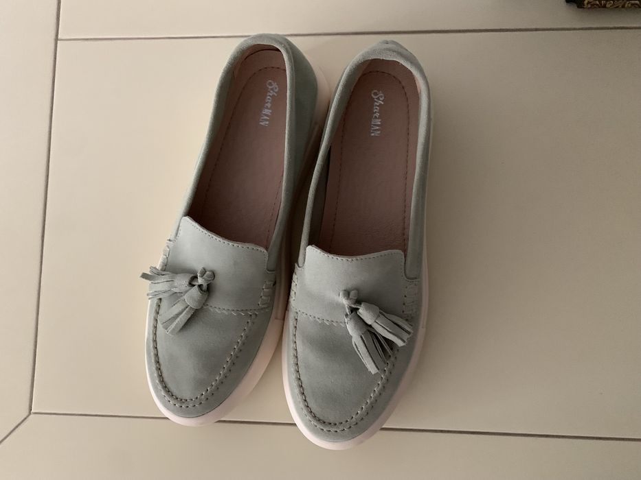 Замшевые лоферы,размер 40