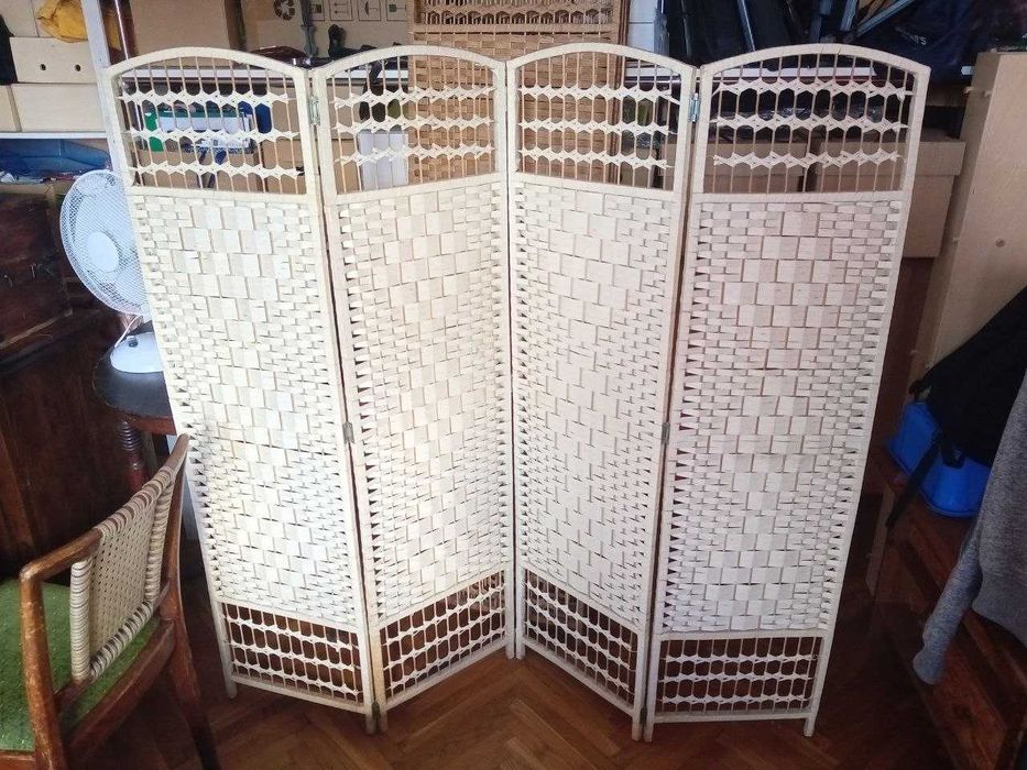 Parawan składany ścianka działowa, 2 sztuki (150cm i 180cm) Boho retro