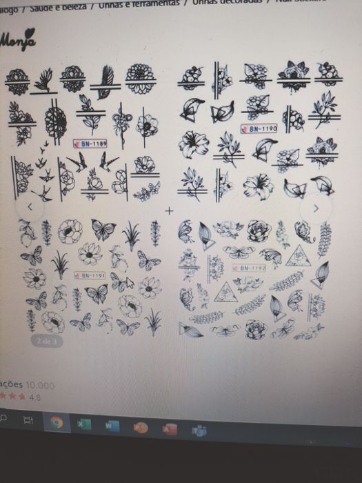 Adesivos para unhas pintadas