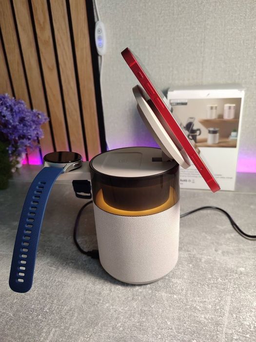 Беспроводная зарядная Bluetooth-колонка MagSafe 5-в-1 с теплым ночником