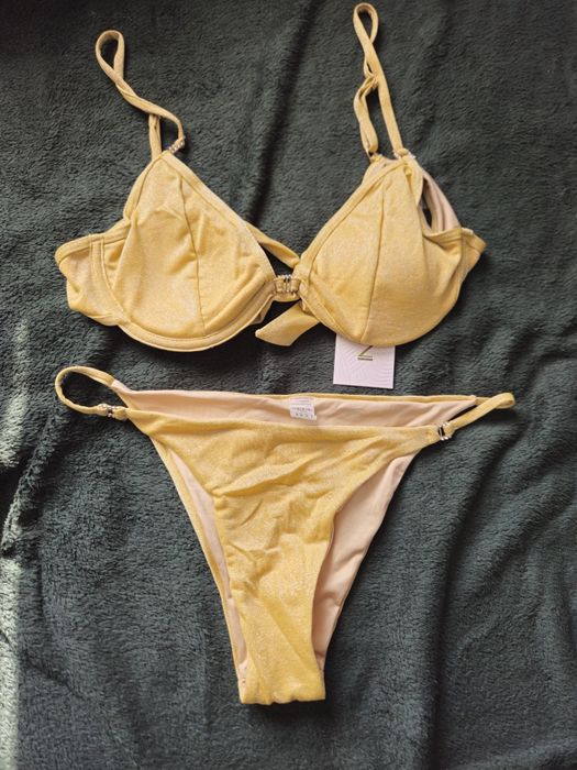 Złote błyszczące Bikini renee