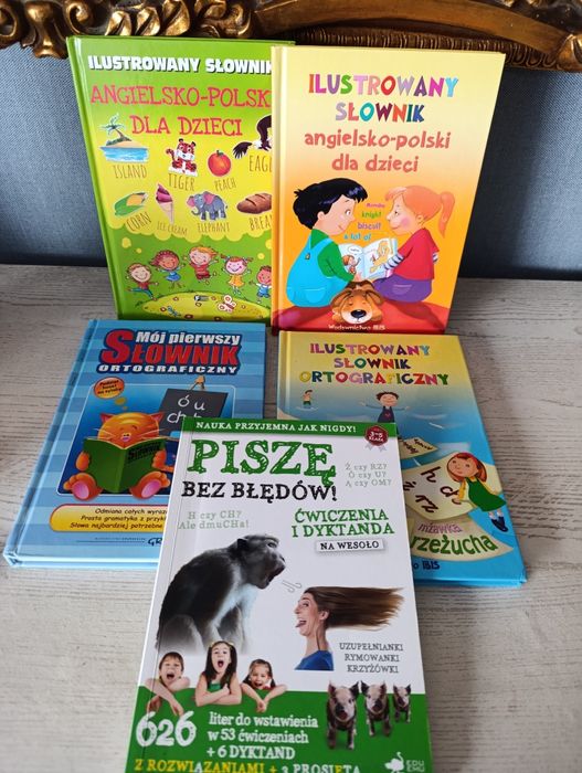 Zestaw edukacyjny ilustrowane słowniki angielsko-polski i słownik ortograficzny plus gratis