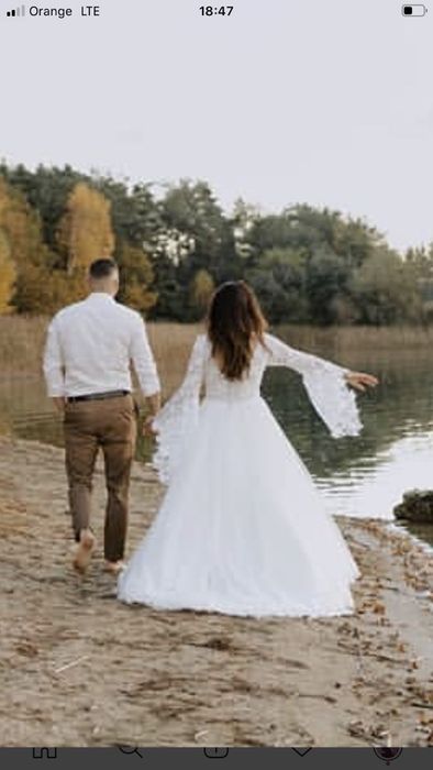 Suknia slubna Maries r. 38 boho, tren